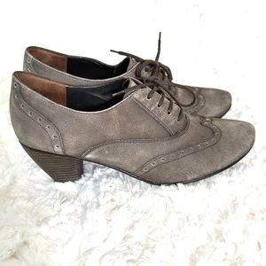 PAUL GREEN Munchen Kelsey Oxford Grey Suede Lace Booties